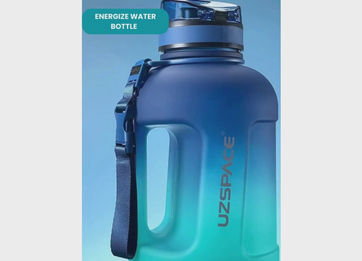 Load video: ENERGIZE BPA-free, leak proof, large capacity Water Bottle